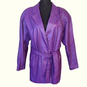 VINTAGE AVON FASHIONS PURPLE LEATHER COAT